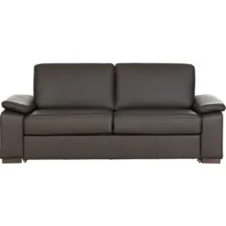 Schlafsofa in Echtleder Dunkelbraun