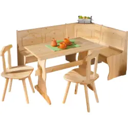 Eckbankgruppe in Holz Kieferfarben