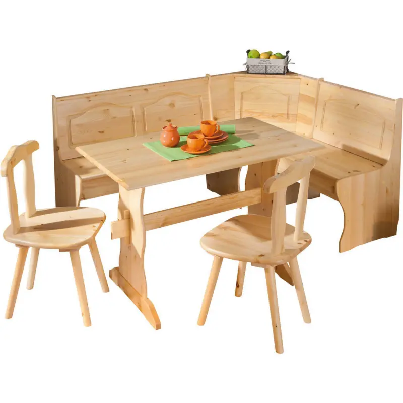 Eckbankgruppe in Holz Kieferfarben