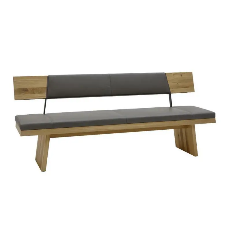 Sitzbank 207/90/57 cm in Grau, Eichefarben