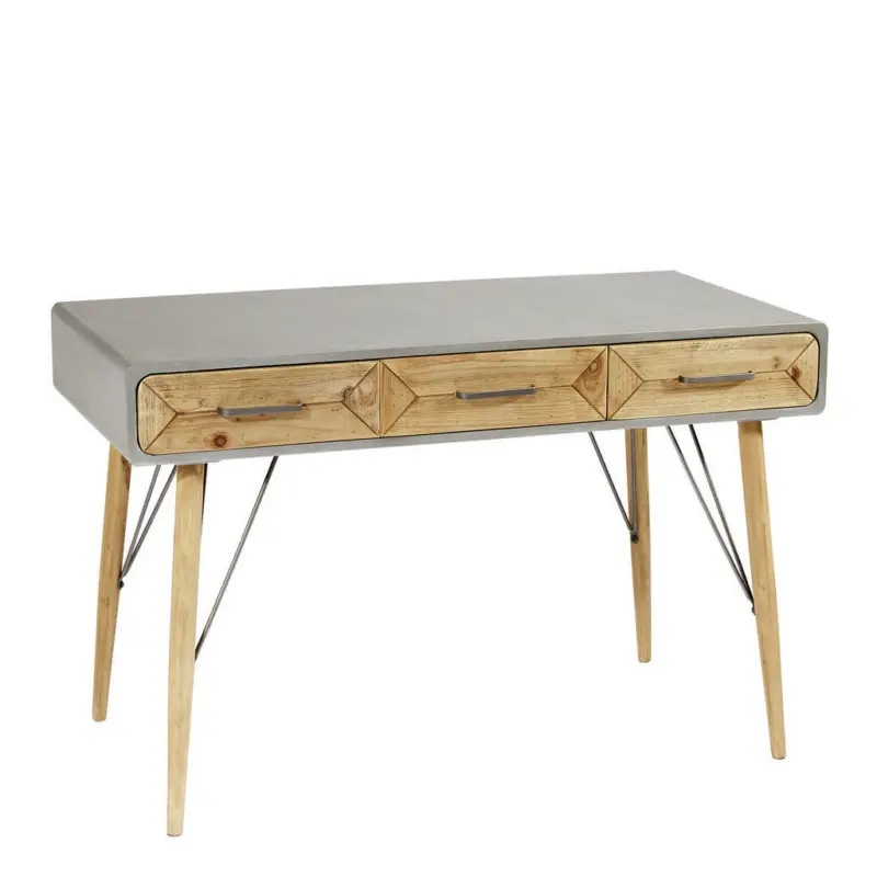 Schreibtisch 120/60/76 cm in Grau, Naturfarben