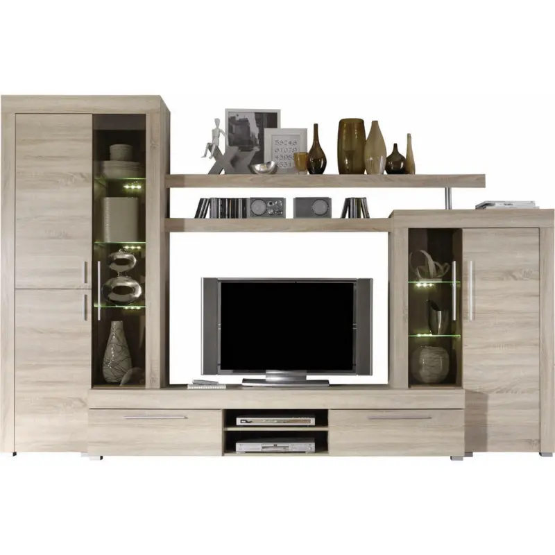 Wohnwand 308/212/50 cm in Eichefarben