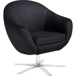 Sessel in Echtleder Dunkelblau