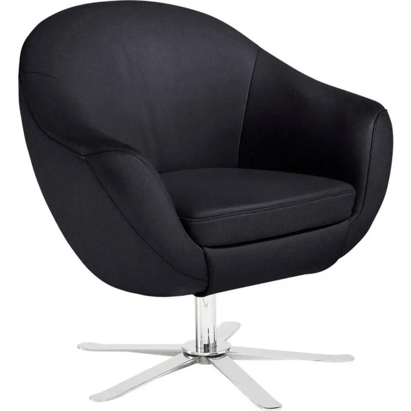 Sessel in Echtleder Dunkelblau