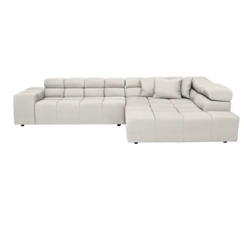 Ecksofa in Flachgewebe Beige