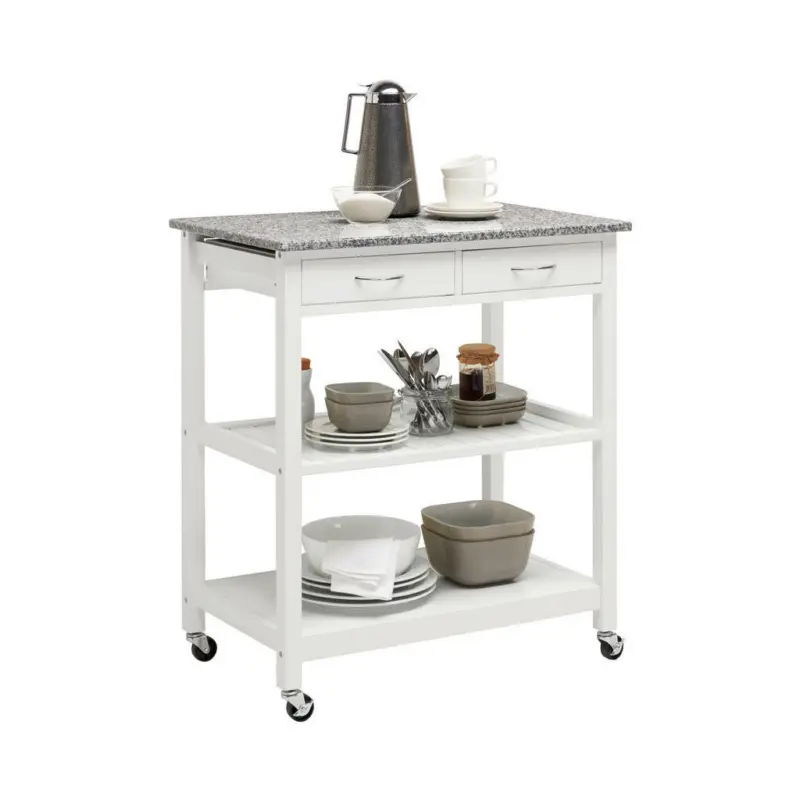 Servierwagen in Grau, Weiß