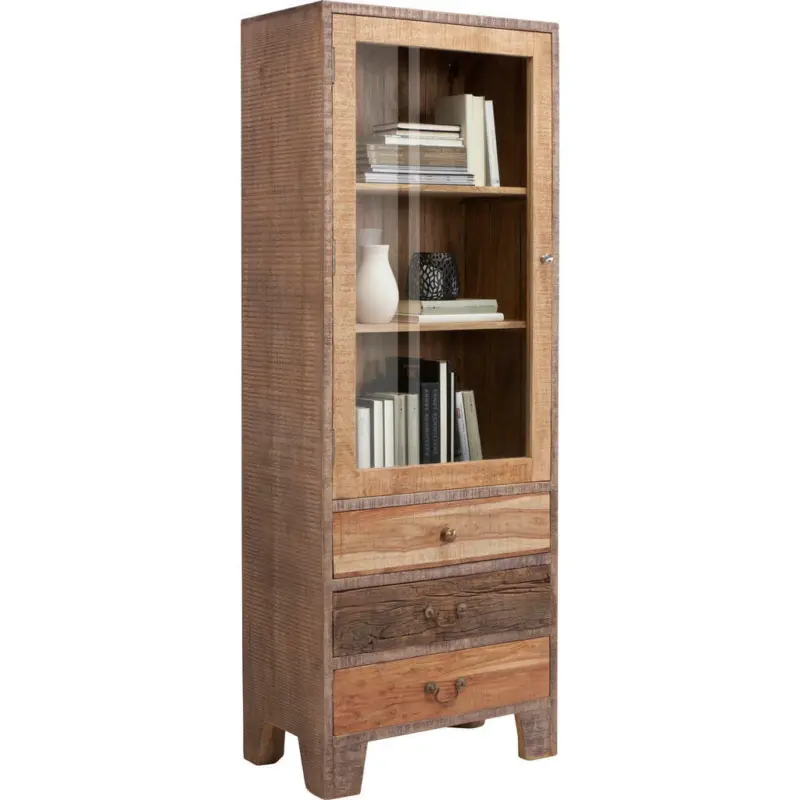 Vitrine in massiv Akazie, Mangoholz Braun