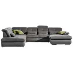 Wohnlandschaft in Mikrofaser Grau