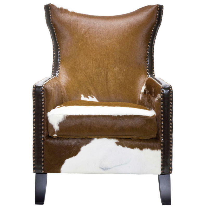 Sessel in Webstoff Braun, Schwarz, Weiß