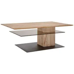 Couchtisch in Holz, Glas 125/75/44 cm