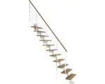Hornbach Pertura Mittelholmtreppe Hera Weiß Gerade 73,5 cm Relinggeländer Eiche Leimholz Lackiert 11 Stufen / 12 Steigungen