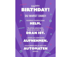 PostkarteHappy Birthday! Du warst dabei! 10,5x14,8 cm