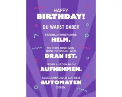 PostkarteHappy Birthday! Du warst dabei! 10,5x14,8 cm