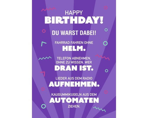 PostkarteHappy Birthday! Du warst dabei! 10,5x14,8 cm