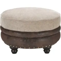 Hocker in Textil Braun, Beige