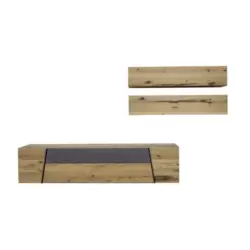 Wohnwand 336/186/55,2 cm in Grau, Naturfarben