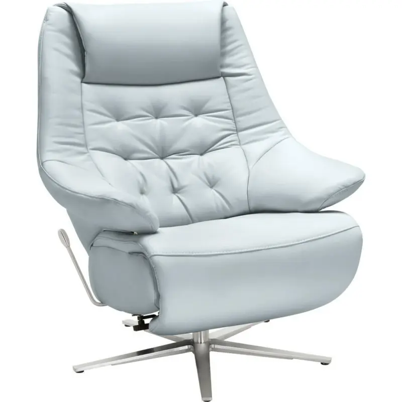 Relaxsessel in Leder Hellblau