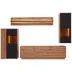 XXXLutz Lauterach - Ihr Möbelhaus bei Bregenz Wohnwand 366/208/49 cm in Anthrazit, Buchefarben