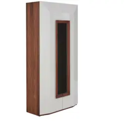 Vitrine in furniert Nussbaum Weiß, Nussbaumfarben