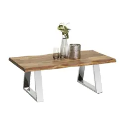 Couchtisch in Holz, Metall 110/60/40 cm