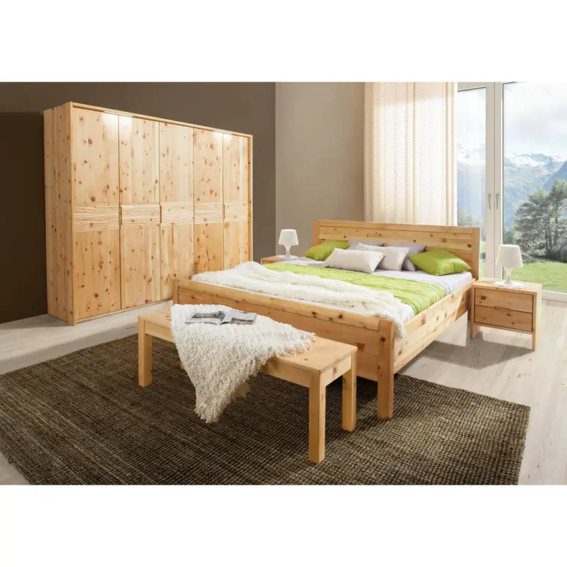 Schlafzimmer 180/200 cm in Zirbelkieferfarben