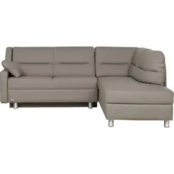 Ecksofa in Echtleder Taupe