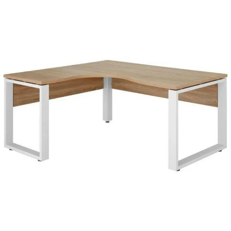 Eckschreibtisch 140/160/75,60 cm in Weiß, Sonoma Eiche