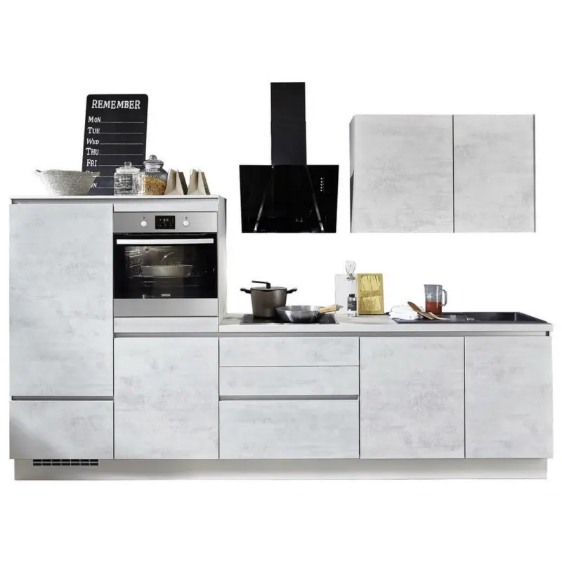 Küchenleerblock 310 cm in Grau