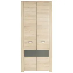 Drehtürenschrank in Anthrazit, Sonoma Eiche