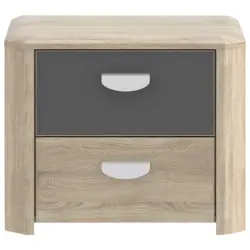 Nachtkästchen in Anthrazit, Sonoma Eiche