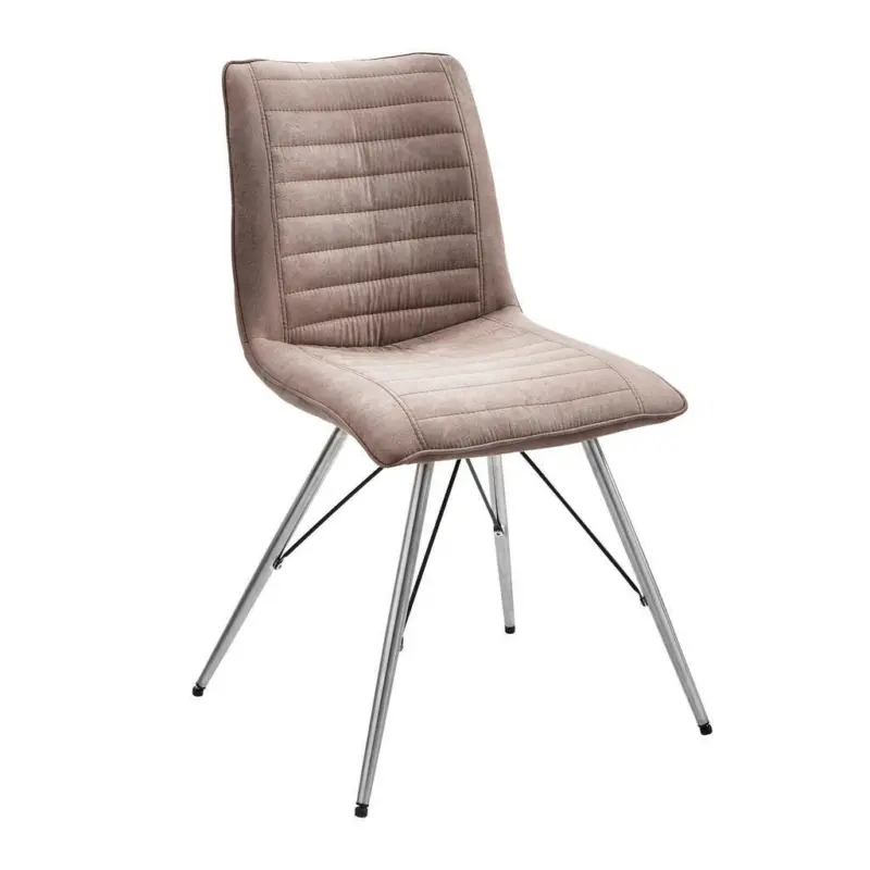 Stuhl in Edelstahl, Eisen Mikrofaser