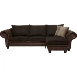 Ecksofa in Mikrofaser Braun