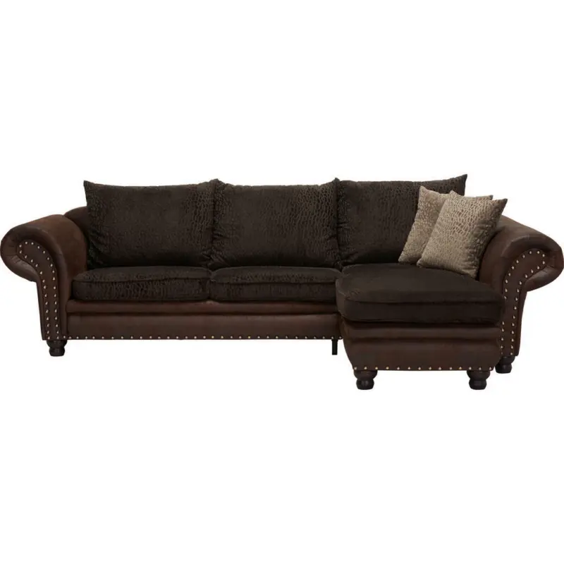 Ecksofa in Mikrofaser Braun