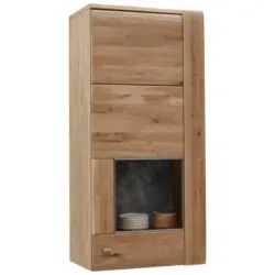 Hängevitrine in Eichefarben, Schieferfarben