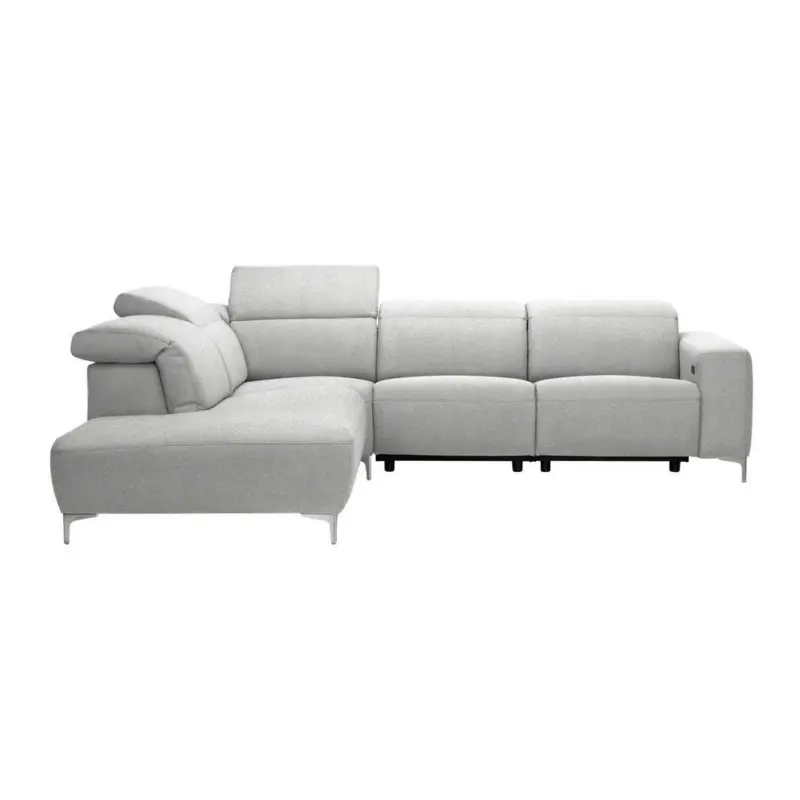 Ecksofa in Flachgewebe Hellgrau