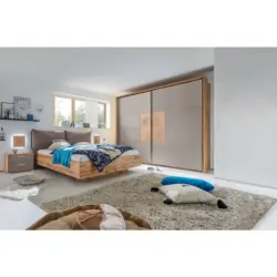 Schlafzimmer 180/200 cm in Grau, Eichefarben