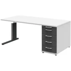 Schreibtisch höhenverstellbar, Stauraum, abschließbar