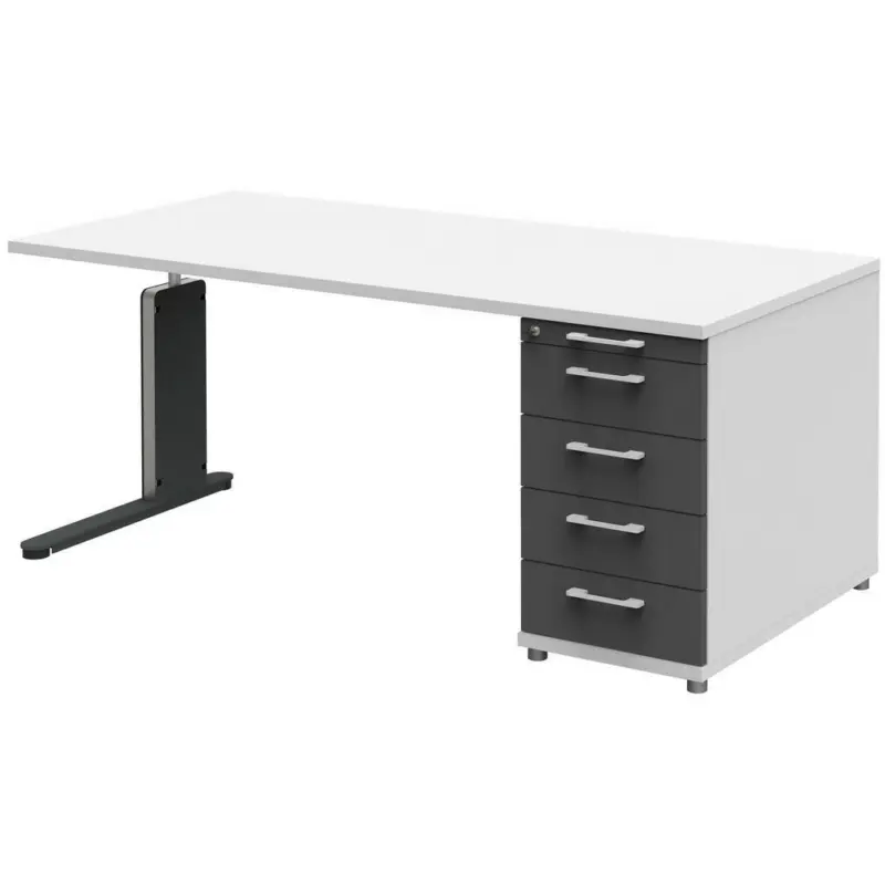 Schreibtisch höhenverstellbar, Stauraum, abschließbar