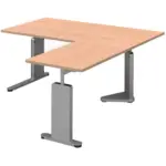 XXXLutz Lauterach - Ihr Möbelhaus bei Bregenz Eckschreibtisch 160/160/68-82 cm in Eichefarben, Alufarben