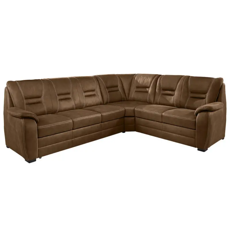 Ecksofa in Lederlook Dunkelbraun