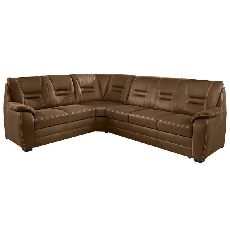 Ecksofa in Lederlook Dunkelbraun