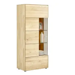 Vitrine in massiv Wildeiche Eichefarben