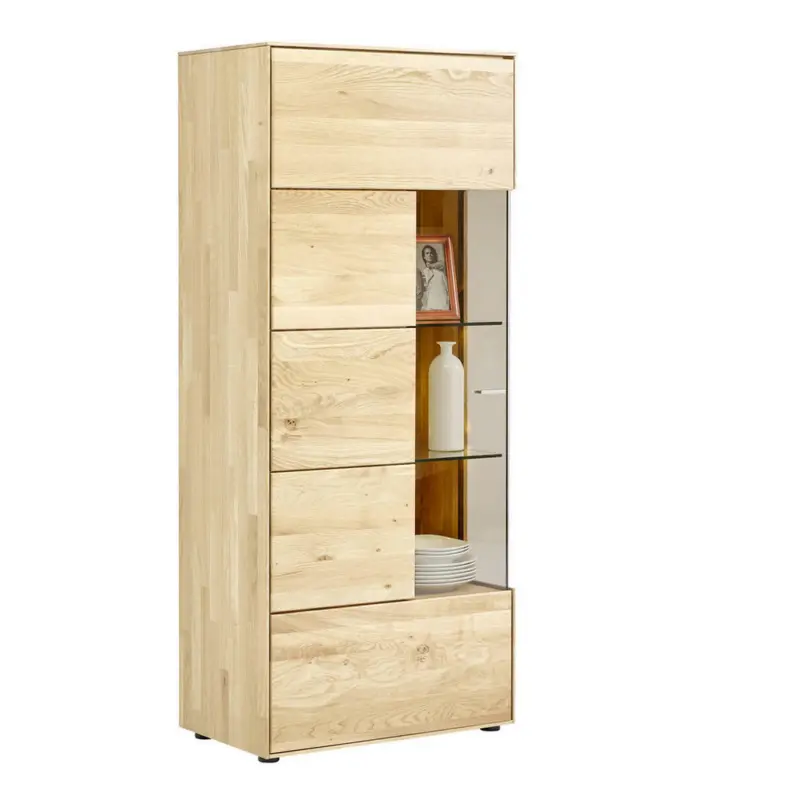 Vitrine in massiv Wildeiche Eichefarben