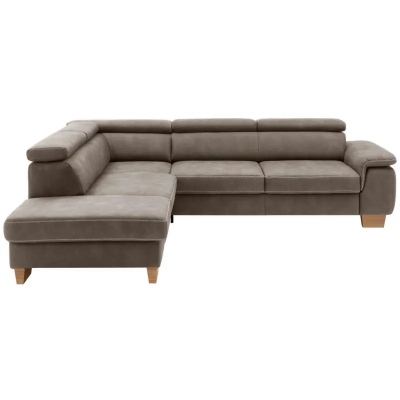 Ecksofa in Mikrofaser Braun