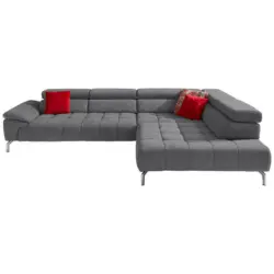 Ecksofa in Chenille Grau