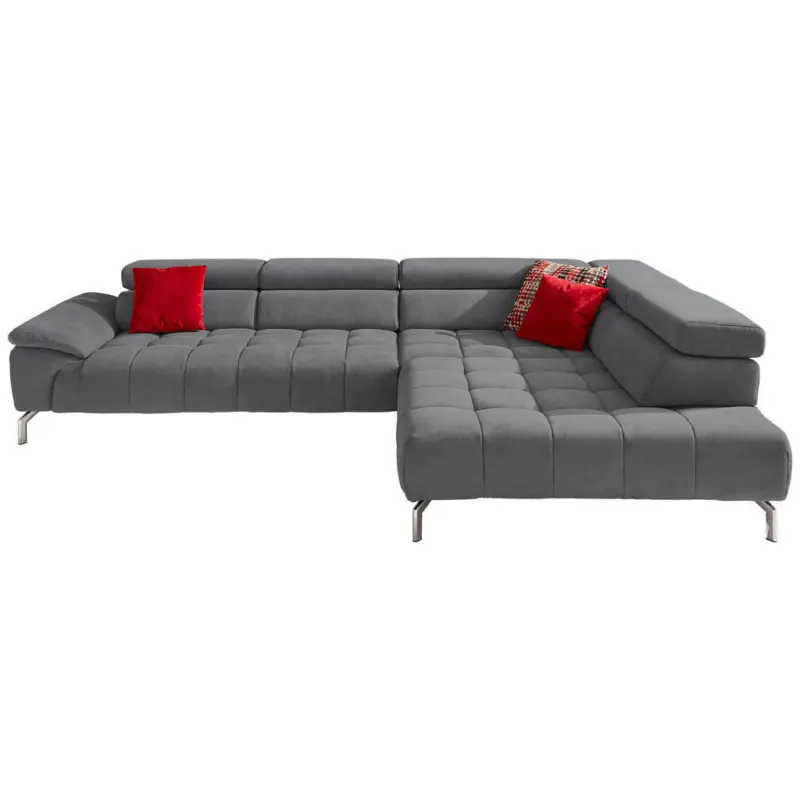 Ecksofa in Chenille Grau