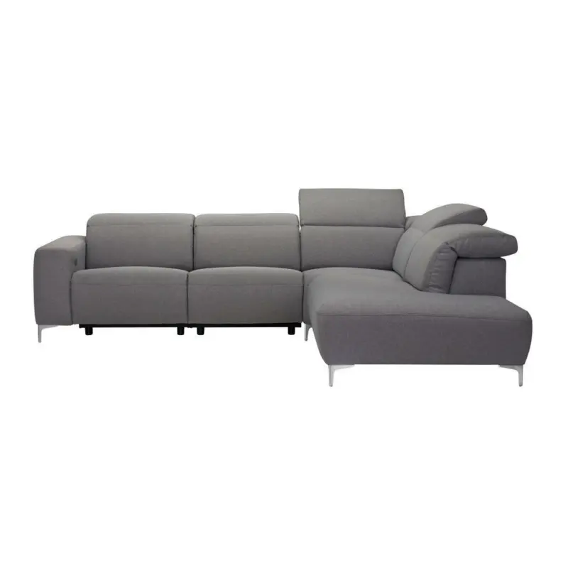 Ecksofa in Flachgewebe Grau