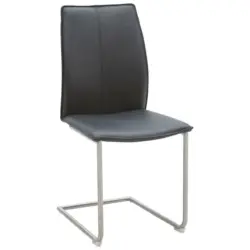 Schwingstuhl in Edelstahl Echtleder pigmentiert