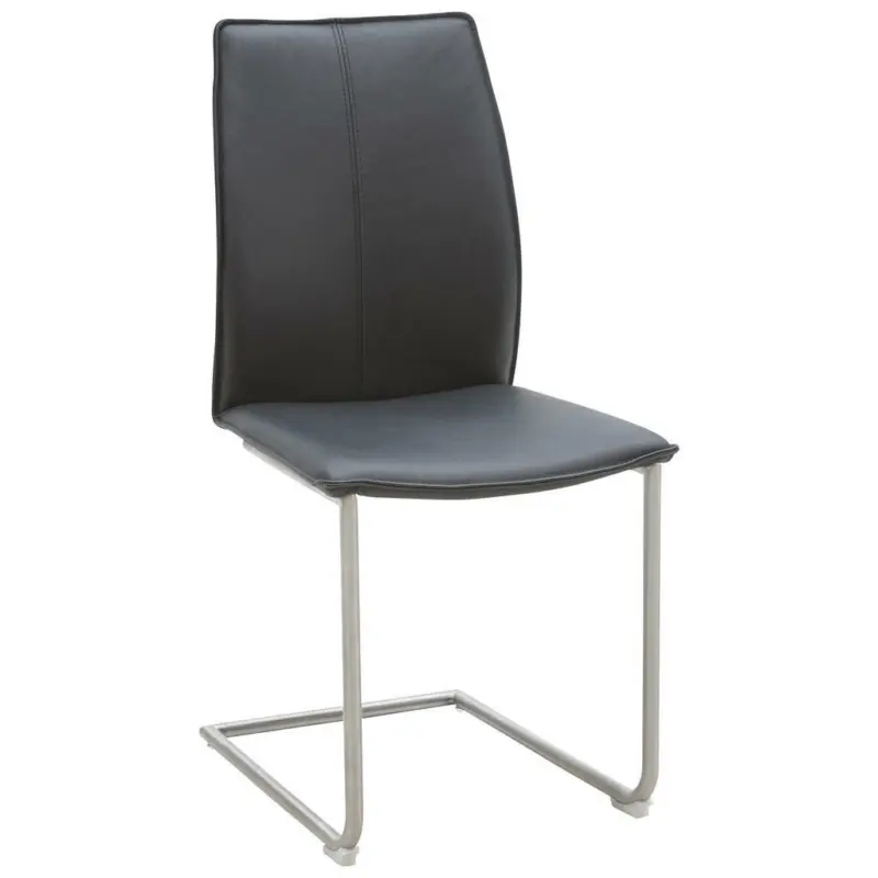 Schwingstuhl in Edelstahl Echtleder pigmentiert