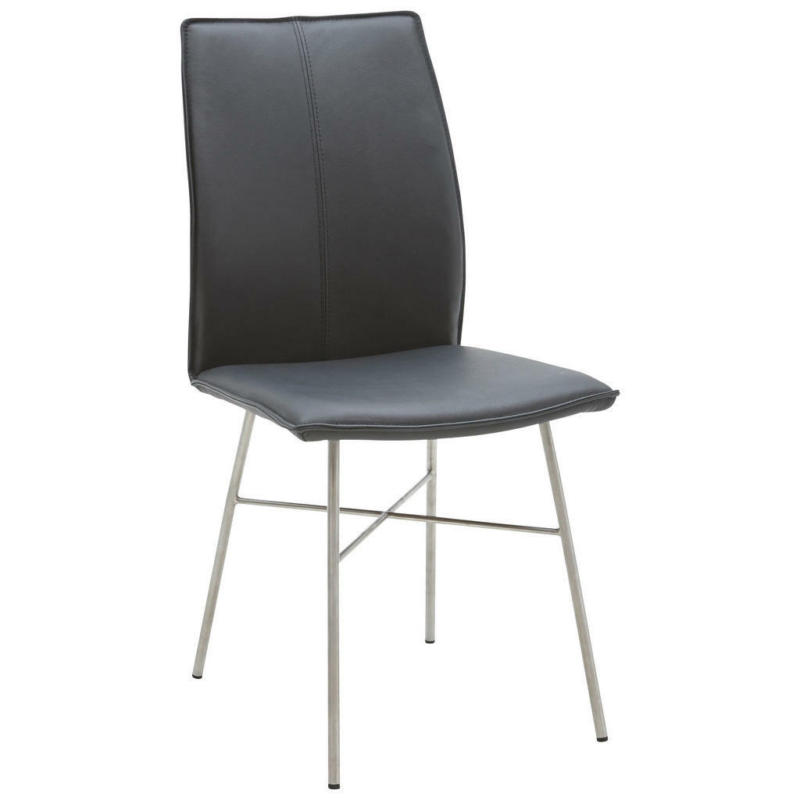 Stuhl in Edelstahl Echtleder pigmentiert